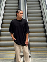 NAMMOS Over SIze Linen T-Shirt RAMPA I Black