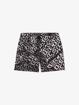 GCDS Monogram Swim Shorts C1MEQS250T075-999A | Black / White