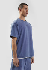 GCDS B1CM2320JH5 Stone Washed OverSize T-Shirt | Dark Purple