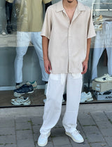 Nammos מכופתרת פשתן קצרה | Beige