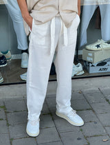 Nammos מכנס פשתן אבור סייז עם חגורה| White