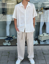 Nammos מכופתרת פשתן קצרה | White