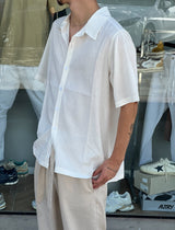 Nammos מכופתרת פשתן קצרה | White