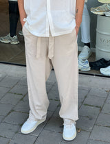 Nammos מכנס פשתן אבור סייז עם חגורה| Beige