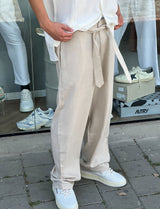 Nammos מכנס פשתן אבור סייז עם חגורה| Beige