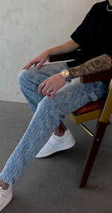 Nammos Over Size Jeans Letters | Light Blue