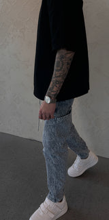 Nammos Over Size Jeans Letters | Light Blue