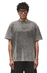REPRESENT Embroldered Serlf Logo T-Shirt MLM100234-47 I Vintage Grey