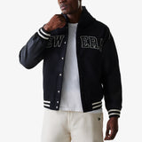 NEW ERA NE HOODED VRSITY JCKT NEWERA 60684379 | Black