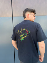 Drole de Monsieur Le T-Shirt Slogan Esquisse D-TS188-CO002-BL | Black