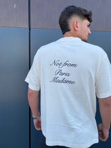 Drole de Monsieur Le T-Shirt Slogan Cursive D-TS198-CO102-CM | Cream