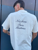 Drole de Monsieur Le T-Shirt Slogan Cursive D-TS198-CO102-CM | Cream