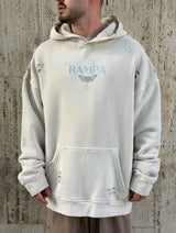 NAMMOS קפוצ'ון אובר סייז עם שילוב קרעים I Beige