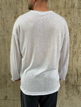 NAMMOS חולצה אובר סייז מפשתן I White