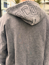 GCDS Men Straight Zip Hoodie GC252MH02-001 | Black