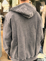 GCDS Men Straight Zip Hoodie GC252MH02-001 | Black