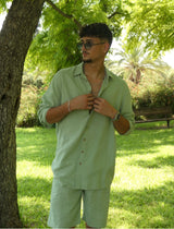 Nammos Fil Rouge Mykonos Linen suit | Green