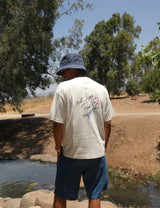 Drole de Monsieur Le T-Shirt Slogan Esquisse D-TS188-CO002-BL | Cream