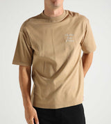 Drole de Monsieur Le T-Shirt Slogan Callgraphy E-TS209-CO002 | Ice Brown