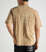 Drole de Monsieur Le T-Shirt Slogan Callgraphy E-TS209-CO002 | Ice Brown