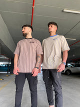 NEW ERA NE PINSTRIPE OS TEE NEWERA ABRBLK 60435515 | Brown/Black