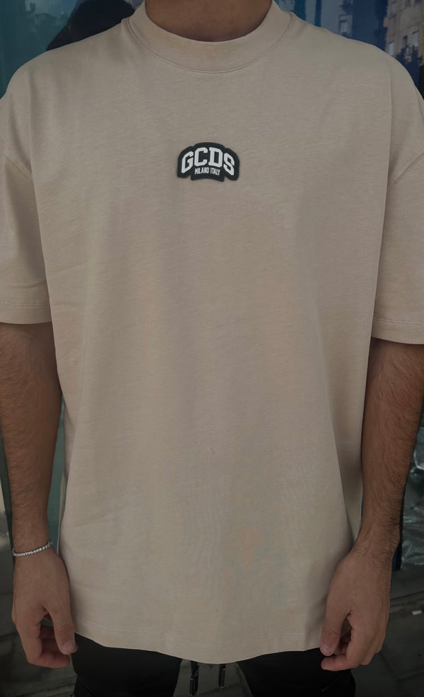 GCDS GC242MT03 OverSize T-Shirt 013 | Bleached Sand (Beige)