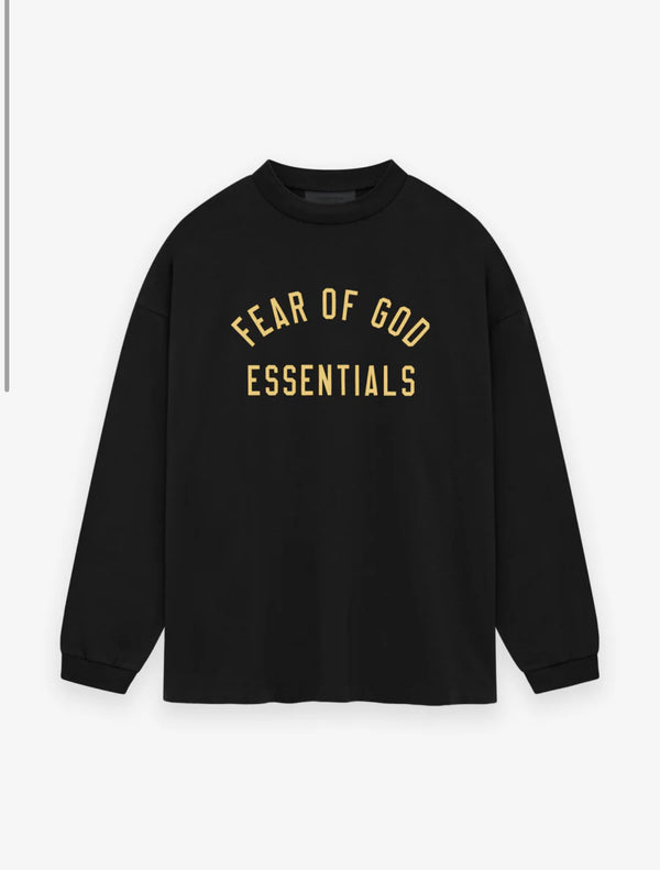 ESSENTIALS FEAR OF GOD OverSize T-Shirt Long Sleeve | Black