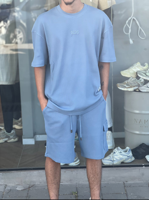 GCDS Over Size Short Suit GC251M02-402 | Light Blue
