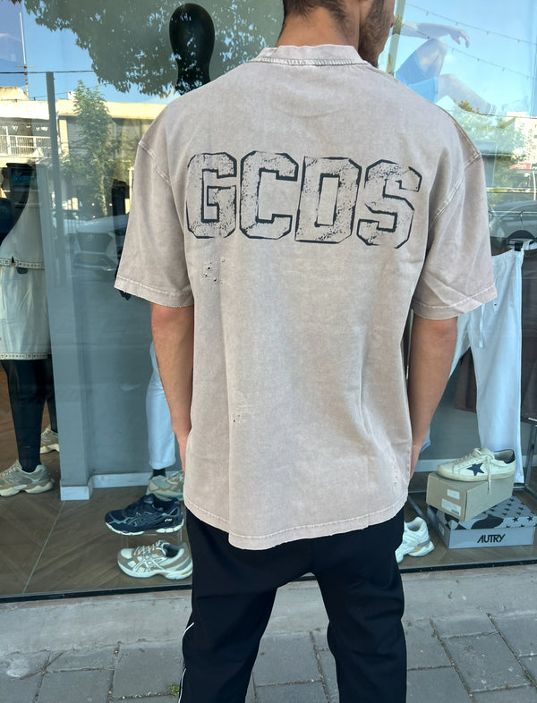 GCDS OverSize T-shirt  GC252MT03t-013 | Beige StoneWash