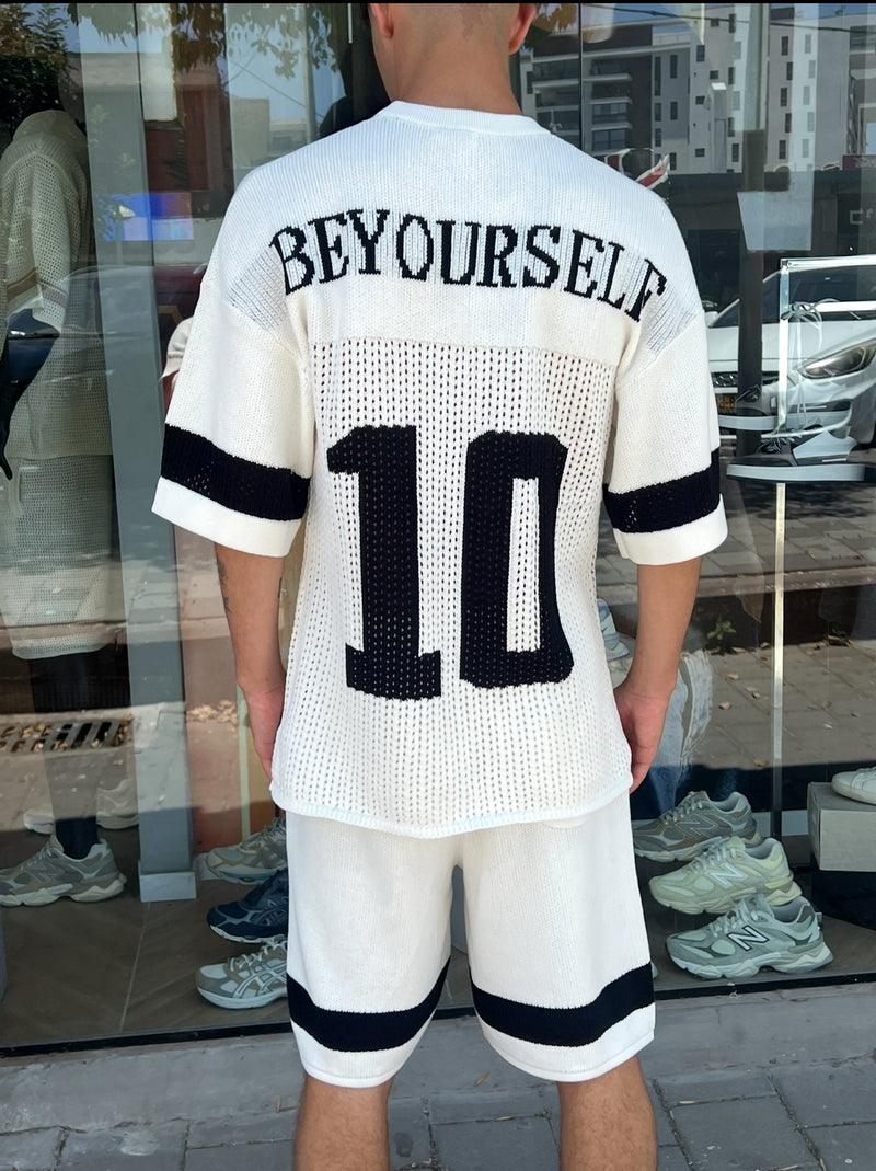 Nammos חליפה אובר סייז Be your self | White/Black