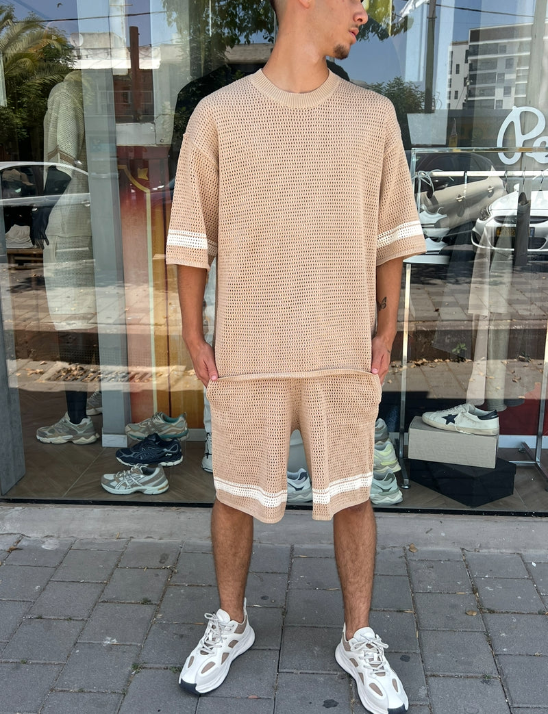 Nammos חליפה אובר סייז 88 | Camel/White
