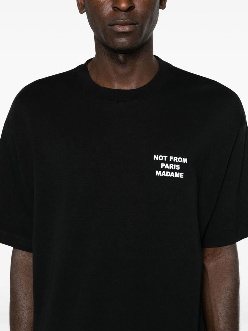 Drole de Monsieur Le T-Shirt Slogan PERM-TS203-CO002 | Black