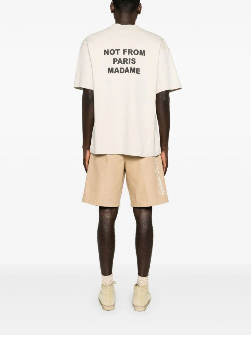 Drole de Monsieur Le T-Shirt Slogan PERM-TS203-CO002 | Beige