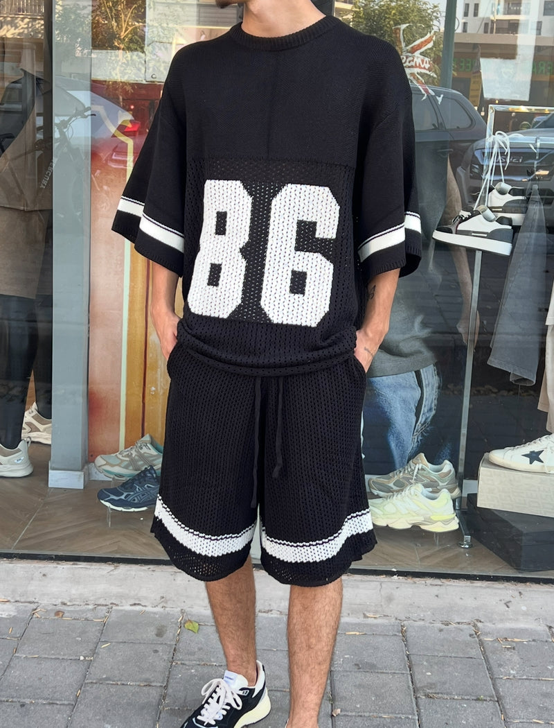 Nammos חליפה אובר סייז 86 | Black/White
