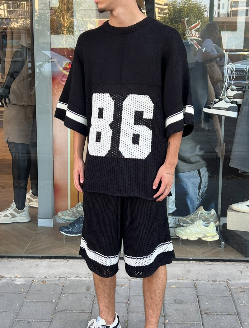 Nammos חליפה אובר סייז 86 | Black/White