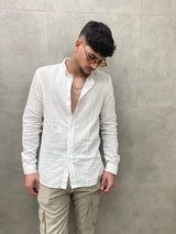 DREAM & WORK Buttoned Linen shirt | White