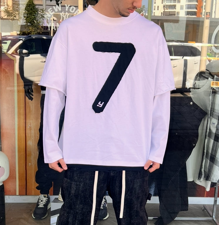 NAMMOS חולצה שרוול דאבל 7 I White