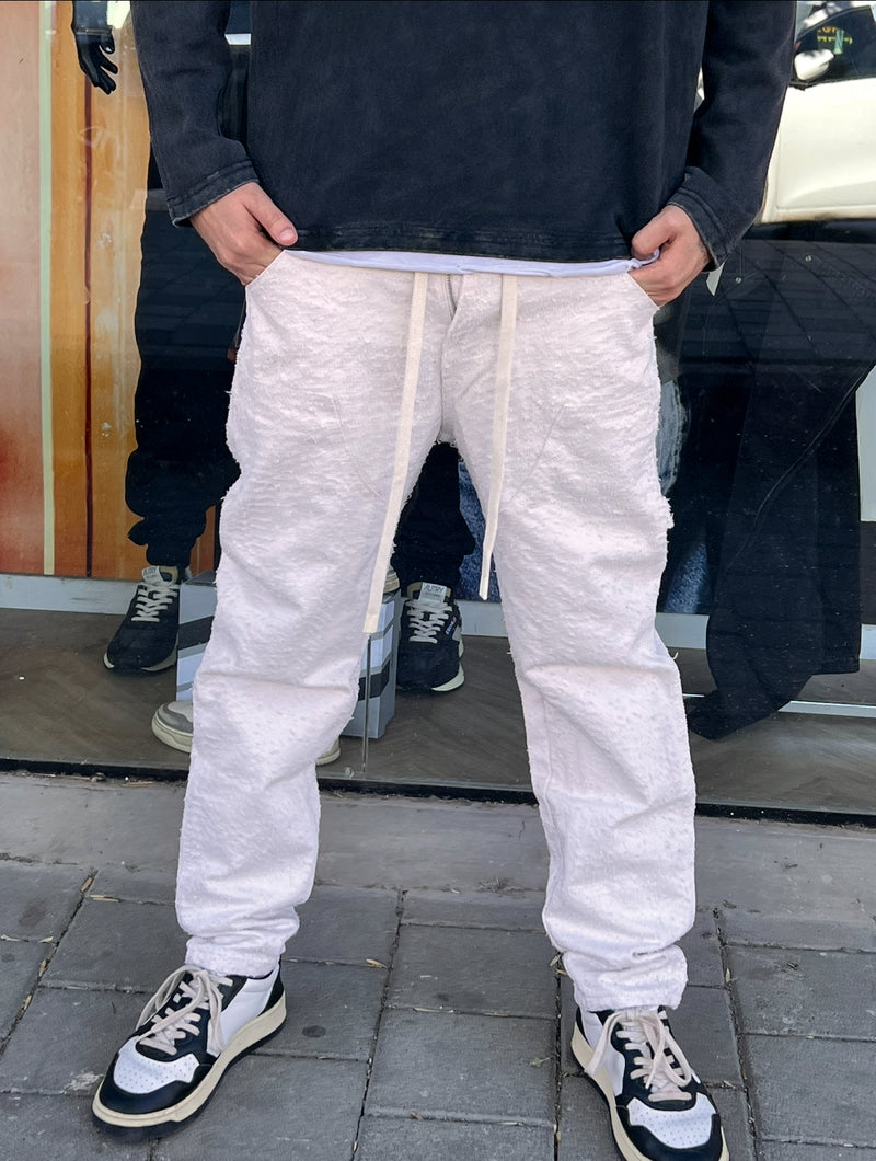 NAMMOS ג'ינס אובר סייז I White