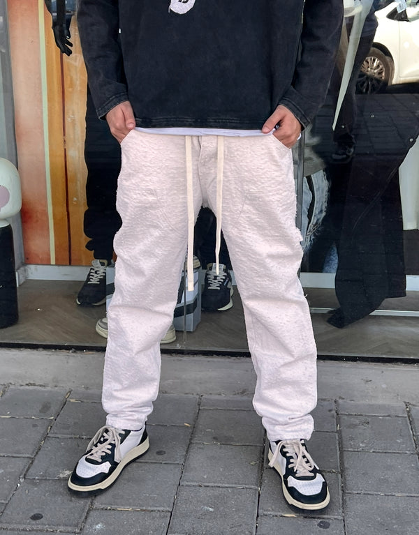 NAMMOS ג'ינס אובר סייז I White