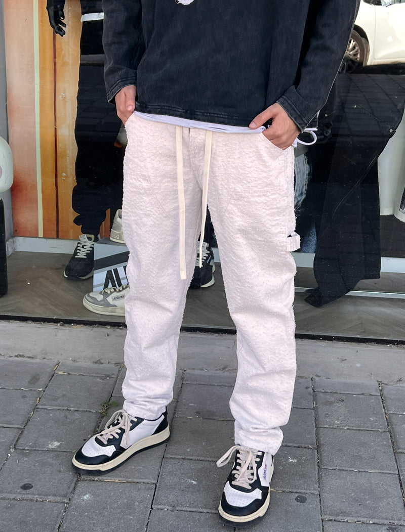 NAMMOS ג'ינס אובר סייז I White