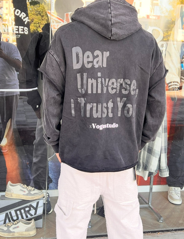 NAMMOS קפוצ'ון שרוול דאבל כיתוב בגב I Black