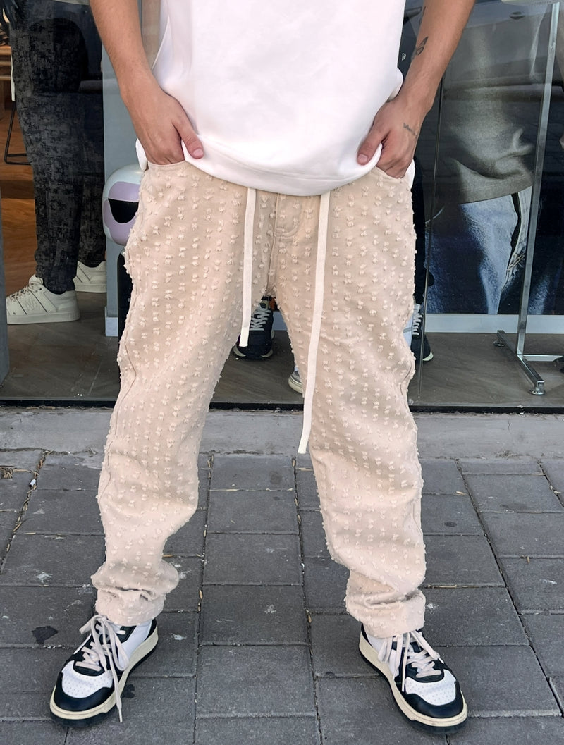 NAMMOS ג'ינס אובר סייז I Beige