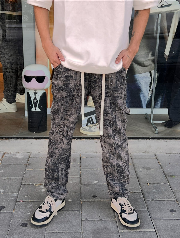 NAMMOS ג'ינס אובר סייז I Grey / Black