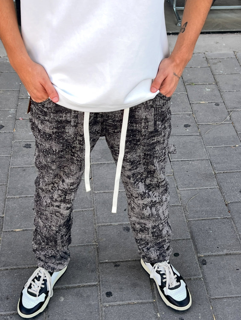 NAMMOS ג'ינס אובר סייז I Grey / Black