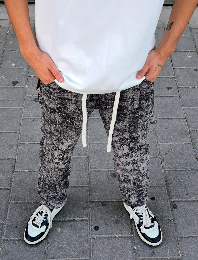 NAMMOS ג'ינס אובר סייז I Grey / Black