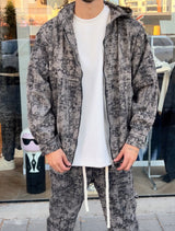 NAMMOS  ג'קט אובר סייז עם כובע I Grey / Black