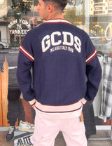 GCDS Logo Lounge College Cardigan B2EM1800KI3 77 | Blue