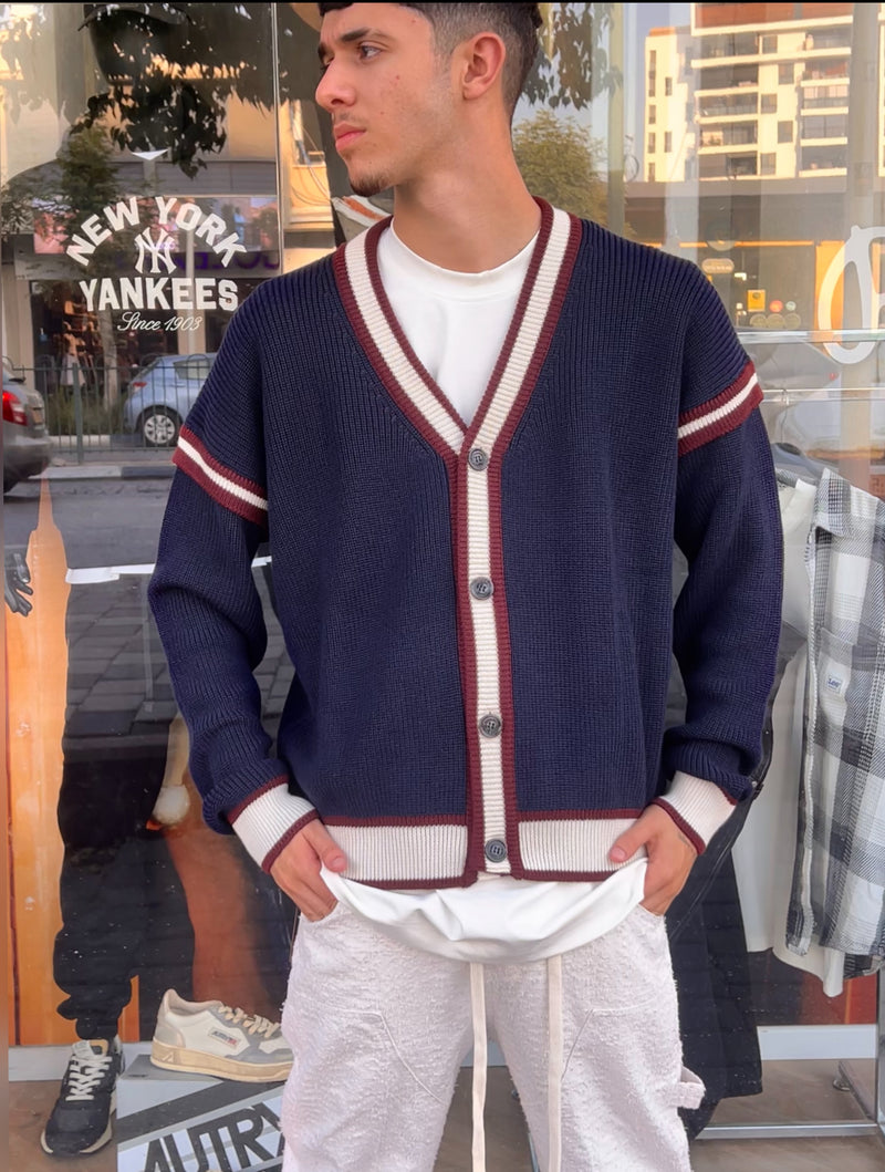 GCDS Logo Lounge College Cardigan B2EM1800KI3 77 | Blue