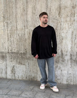 NAMMOS חולצה אובר סייז מפשתן I Black