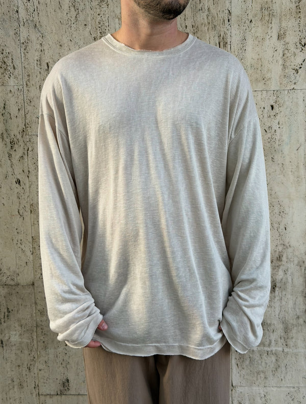 NAMMOS חולצה אובר סייז מפשתן I Beige